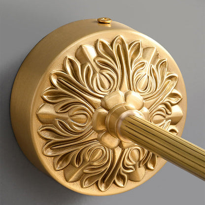 All Copper Round Pleats 1-Light Wall Sconce Lamp