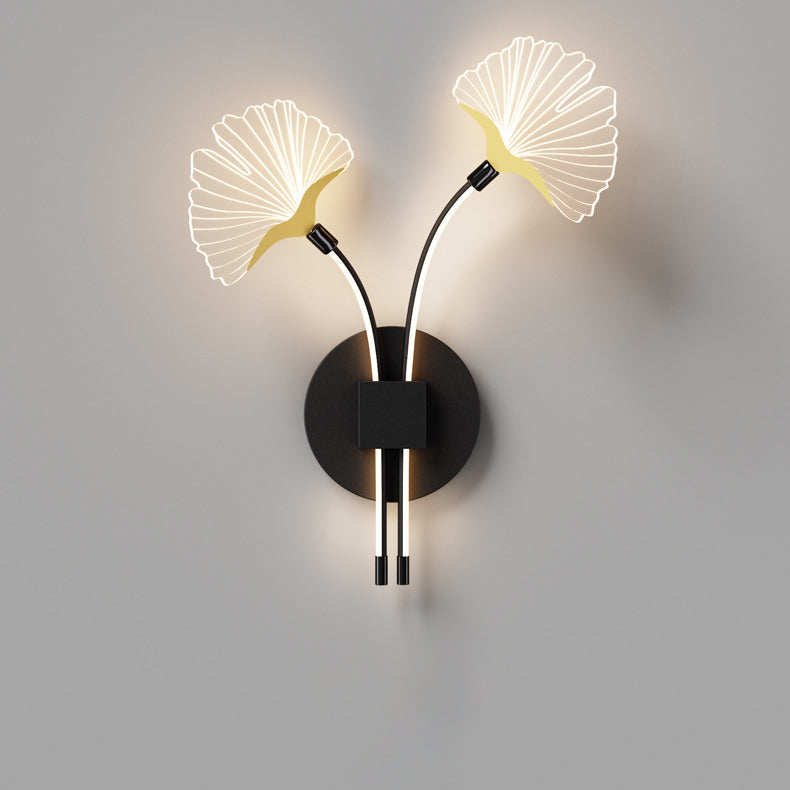 Ginkgo Leaf Iron Aluminium Acrylic LED Wall Sconce Lamp