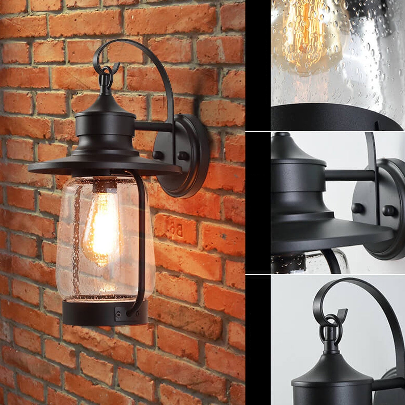 Bubble 1-Light Outdoor Waterproof Patio Wall Sconce Lamp
