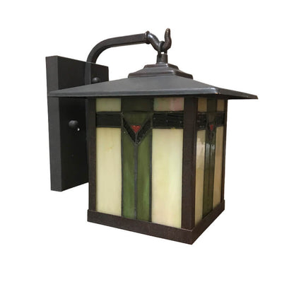 Tiffany House Iron Stained Glass 1-Light Wall Sconce Lamp