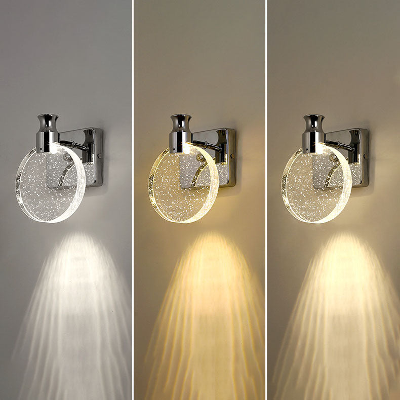 Round Bubble Crystal Aluminum Iron LED Wall Sconce Lamp