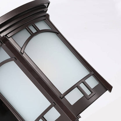 Square Carved 1-Light Outdoor Waterproof Wall Sconce Lamp