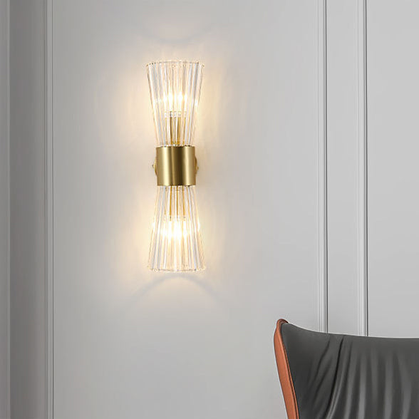 Ribbed Up And Down Luminous 2-Light Wall Sconce Lamp