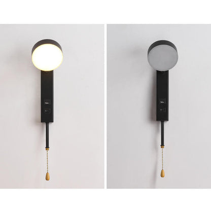 Minimalist Round Rectangular Base USB LED Wall Sconce Lamp