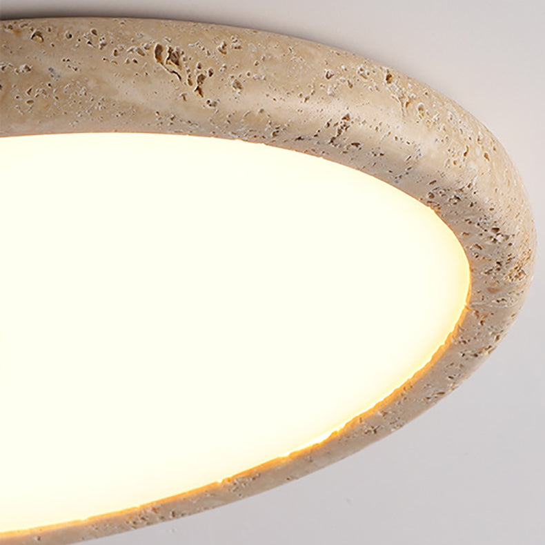 Japanese Travertine Acrylic LED Flush Mount Ceiling Light