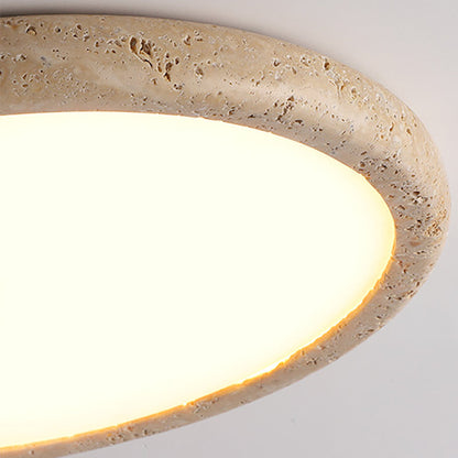Japanese Travertine Acrylic LED Flush Mount Ceiling Light