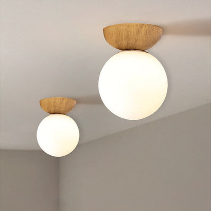 Modern Minimalist Glass Orb Semi-Flush Mount/Pendant Light