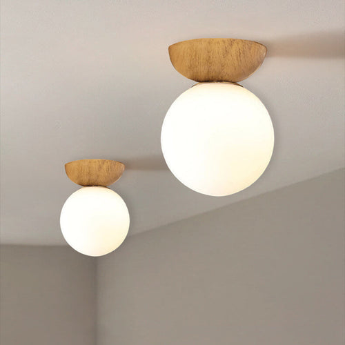 Modern Minimalist Glass Orb Semi-Flush Mount/Pendant Light