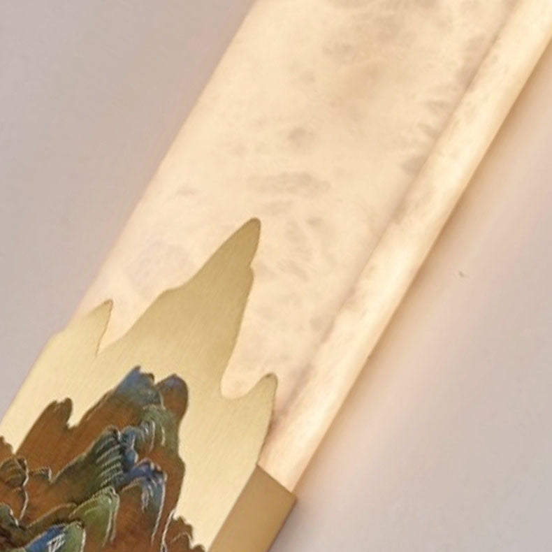 Chinese Marble All-Copper Rectangular LED Wall Sconce Lamp