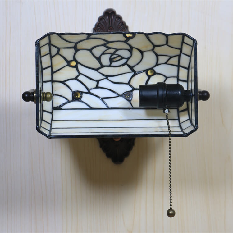 Tiffany Floral Stained Glass 1-Light Wall Sconce Lamp