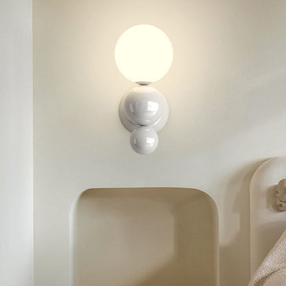 French Pearl Shape Plastic Iron 1-Light Wall Sconce Lamp