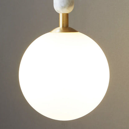 Ball Shade Marble Arm Hanging 1-Light Wall Sconce Lamp