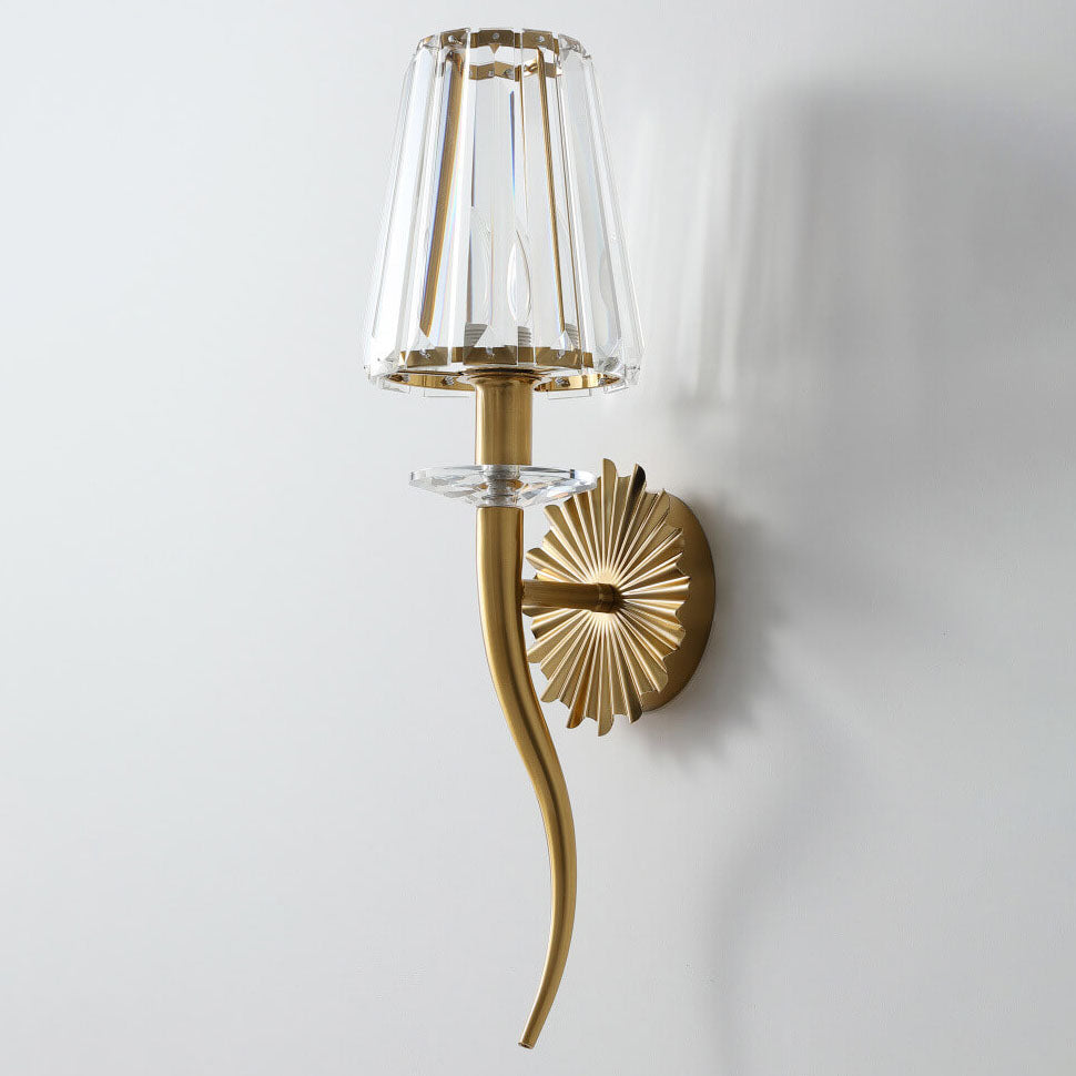 European Light Hardware Glass 1-Light Wall Sconce Lamp