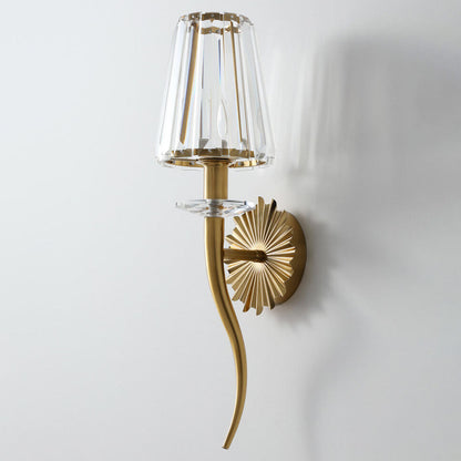 European Light Hardware Glass 1-Light Wall Sconce Lamp