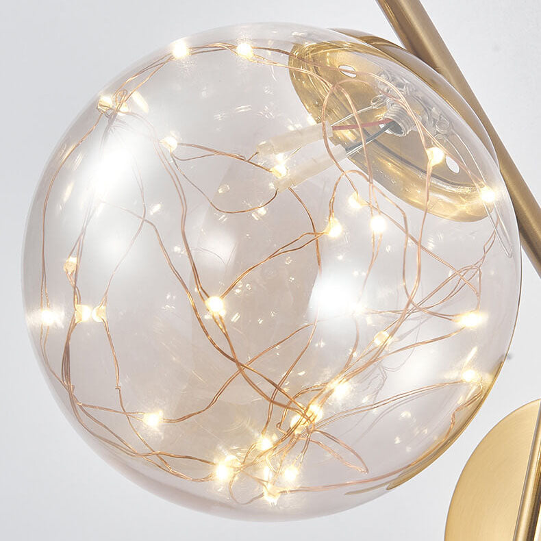 European Full Star Iron Glass Ball LED Wall Sconce Lamp