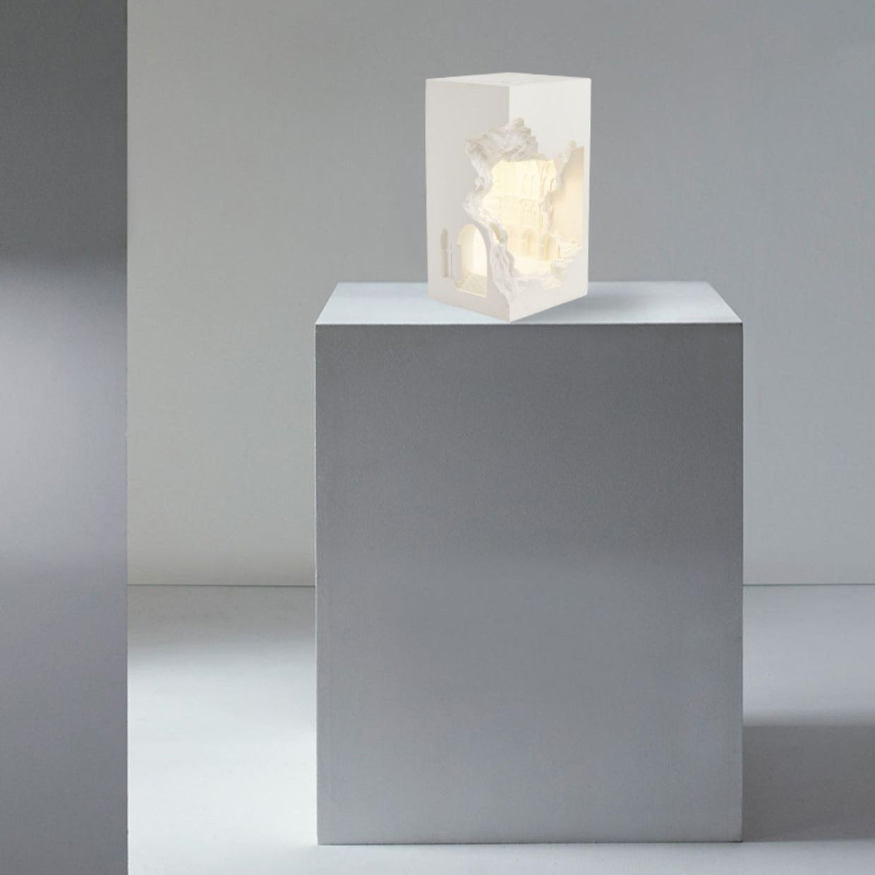 Rectangular Plaster Recessed 1-Light Wall Sconce Lamp