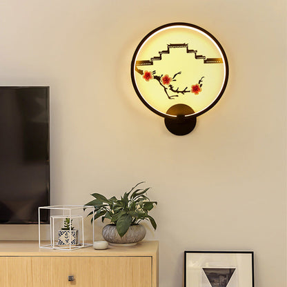 Chinese Lotus Leaf Aluminum Acrylic LED Wall Sconce Lamp