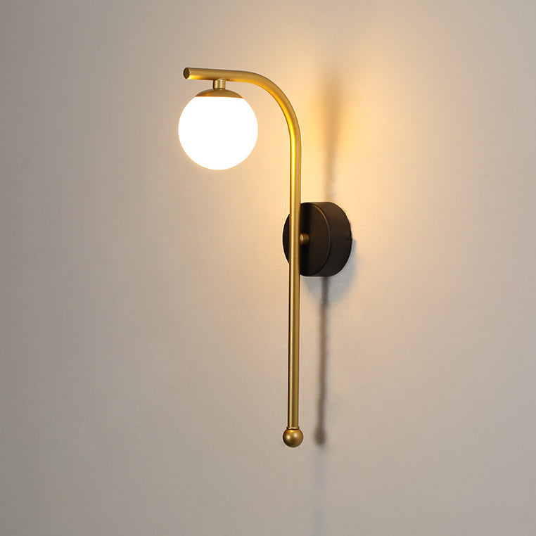 Acrylic Shade Iron Aluminum 1-Light Wall Sconce Lamp