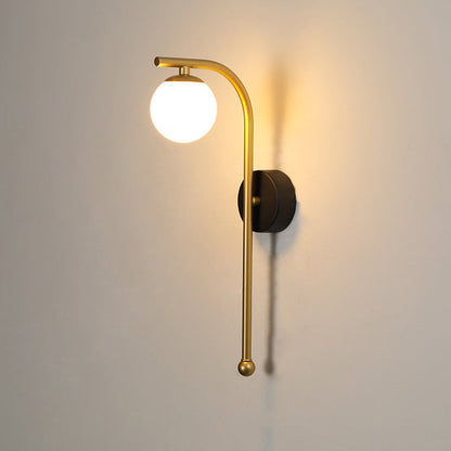 Acrylic Shade Iron Aluminum 1-Light Wall Sconce Lamp