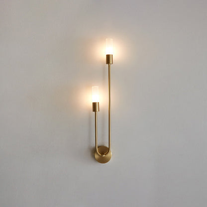 Copper Acrylic Cylinder Ball 1/2/4 Light Wall Sconce Lamp