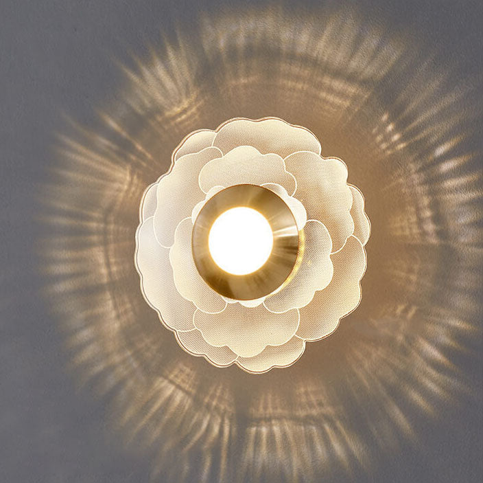 Light Pattern Round Iron Acrylic LED Wall Sconce Lamp