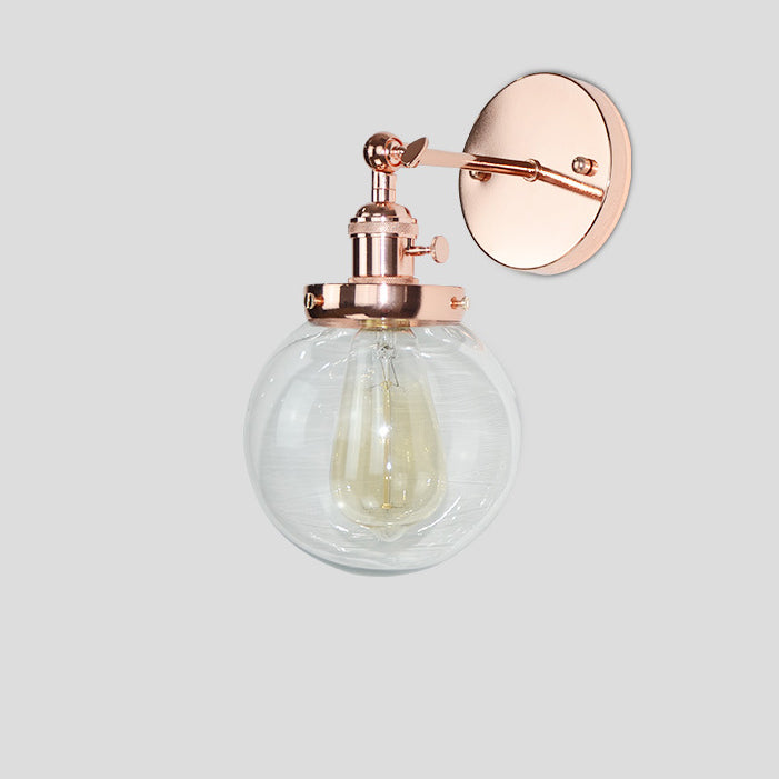 Modern Minimalist Iron Glass Orb 1-Light Wall Sconce Lamp