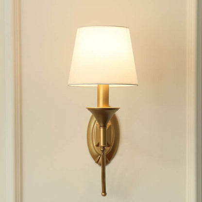 European Light Luxury Iron Fabric 1/2-Light Mushroom Wall Sconce Lamp