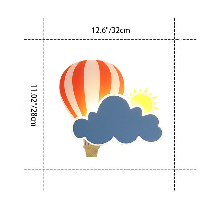 Kids Air Balloon Clouds Iron Acrylic LED Wall Sconce Lamp