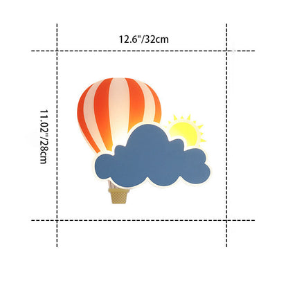 Kids Air Balloon Clouds Iron Acrylic LED Wall Sconce Lamp