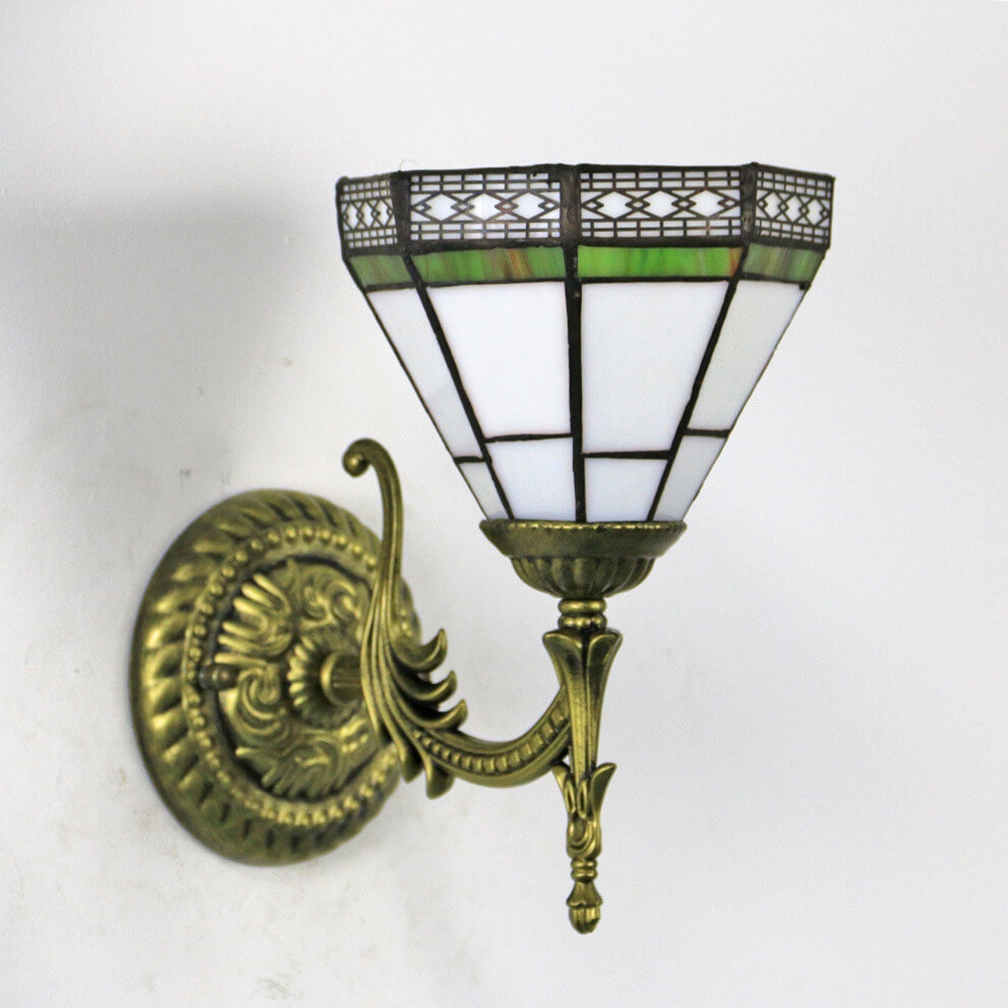 Tiffany Square Stained Glass 1-Light Wall Sconce Lamp