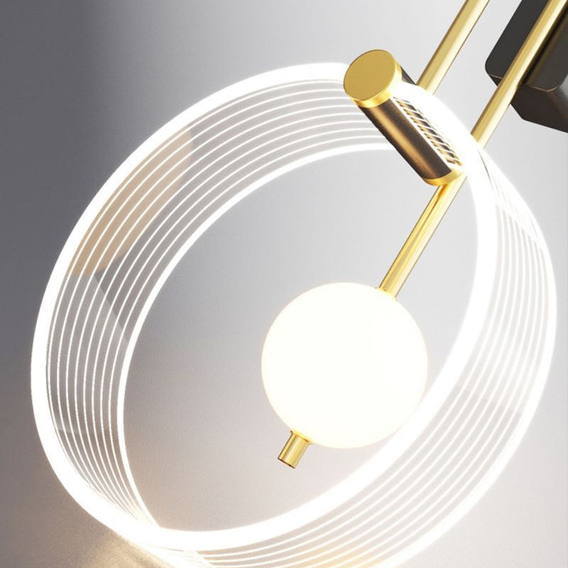 Minimalist Iron Acrylic Round Ring LED Wall Sconce Lamp