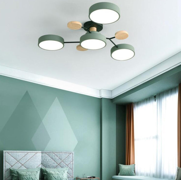 Scandinavian Round Molecule Branch Semi-Flush Light