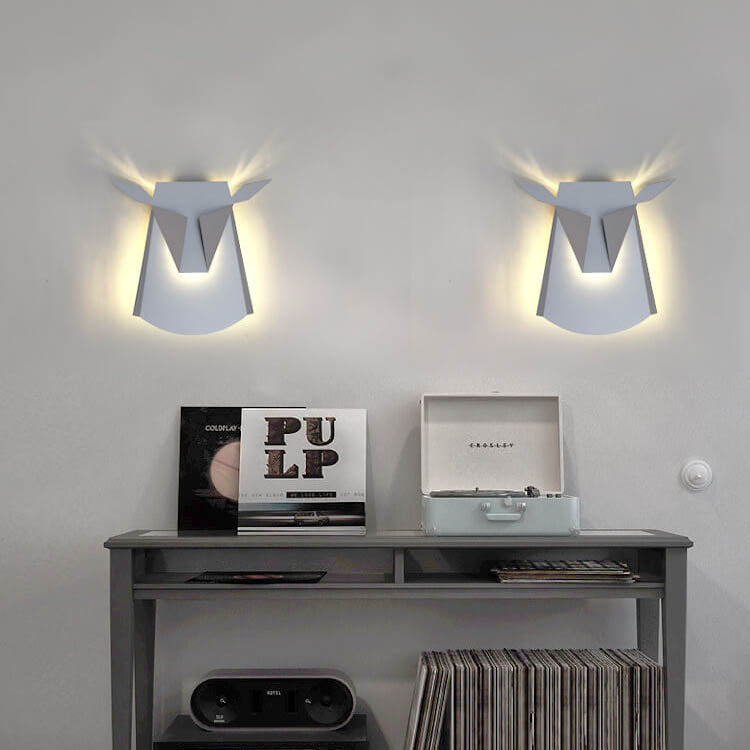 Creative Iron Bull Head Shape LED Wall Sconce Lamp
