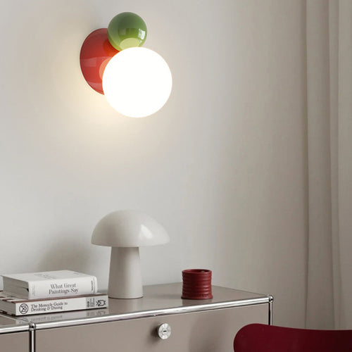 Round Sphere Iron Plastic 1-Light Wall Sconce Lamp