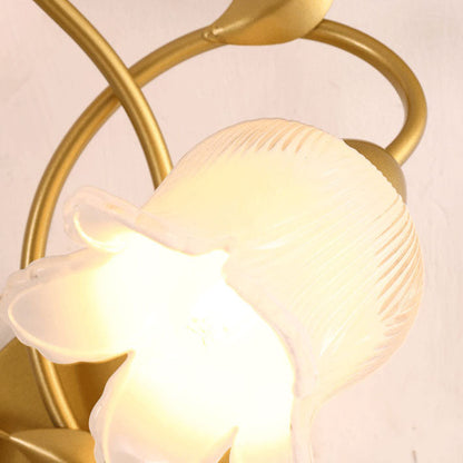 Deco Flower Hardware Glass Crystal 2-Light Wall Sconce Lamp