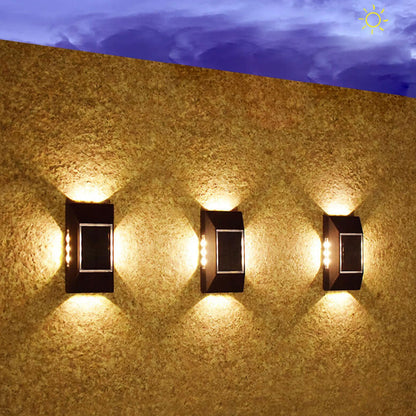 Solar Around Lighting Garden Outdoor Light Wall Sconce Lamp