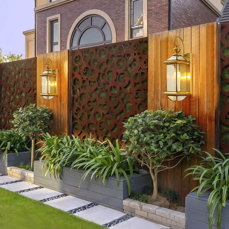 Copper Lantern 1-Light Outdoor Waterproof Wall Sconce Lamp
