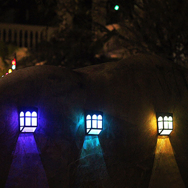 Solar Fence Square RGB Color LED Fence Wall Sconce Lamp
