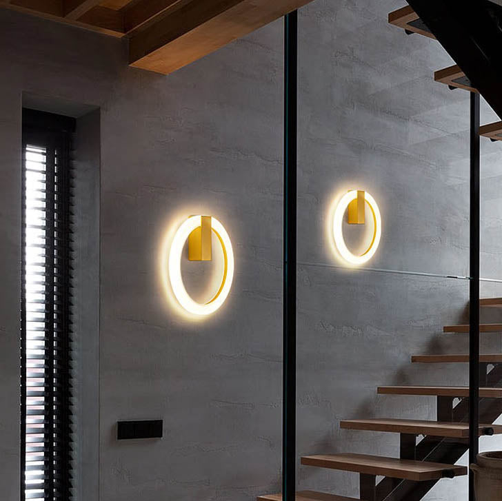 Minimalist Round Iron Aluminum PVC LED Wall Sconce Lamp