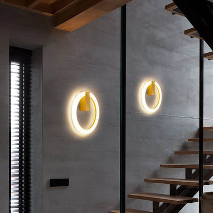 Minimalist Round Iron Aluminum PVC LED Wall Sconce Lamp