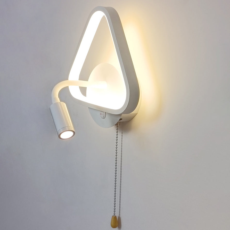Triangle Iron PC LED Wall Sconce Lamp With Spotlight
