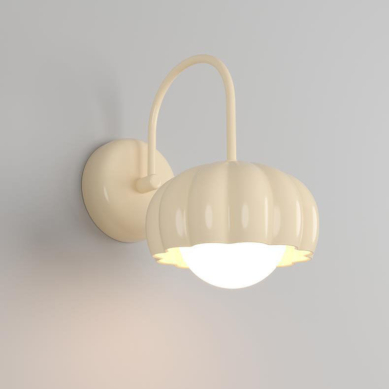 Minimalist Cream Oval Resin PE 1-Light Wall Sconce Lamp