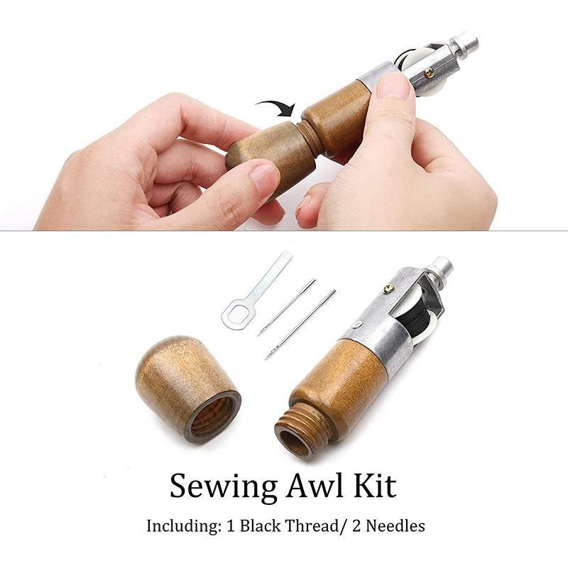 Hand Sewing Awl Kit with Waxed Thread