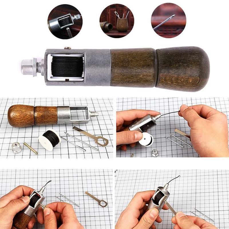 Hand Sewing Awl Kit with Waxed Thread