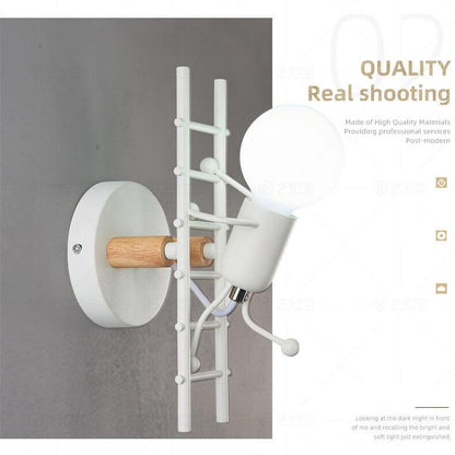 Wrought 1-Light Stair Climbing Villain Robot Sconce Lamp