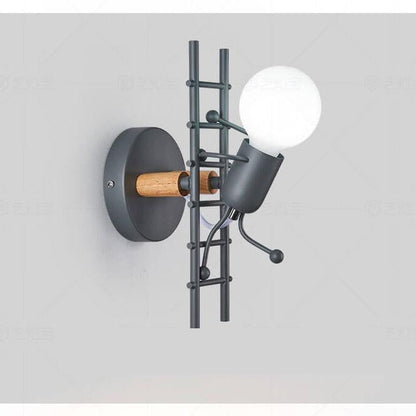 Wrought 1-Light Stair Climbing Villain Robot Sconce Lamp