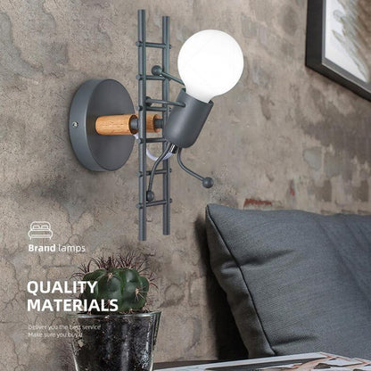 Wrought 1-Light Stair Climbing Villain Robot Sconce Lamp