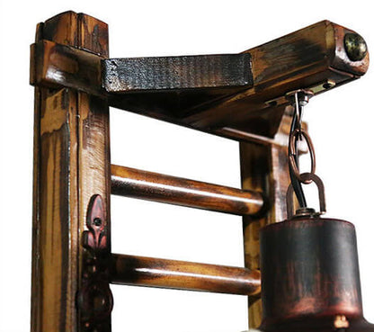 Kerosene Bamboo Weaving Base 1-Light Wall Sconce Lamp