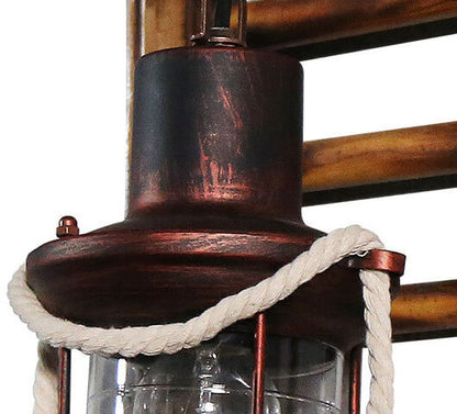 Kerosene Bamboo Weaving Base 1-Light Wall Sconce Lamp