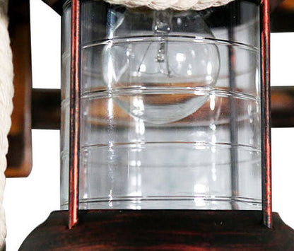 Kerosene Bamboo Weaving Base 1-Light Wall Sconce Lamp